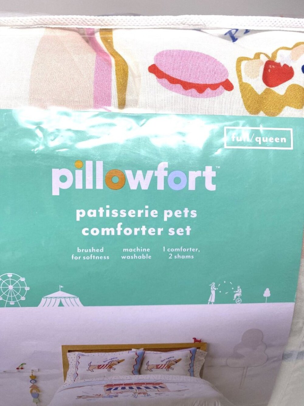 Target Full/Queen Paris Patisserie Scene Kids' Comforter Set - Pillowfort™ Dogs - Picture 7 of 14